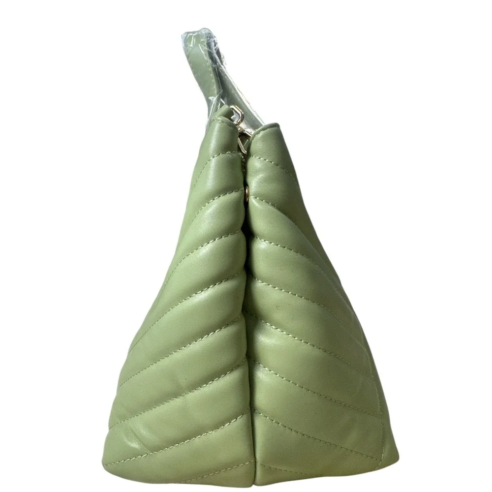 Cavalli Class Rosangella Quilted Satchel Light Green Eco-Leather Handbag‎ NWT